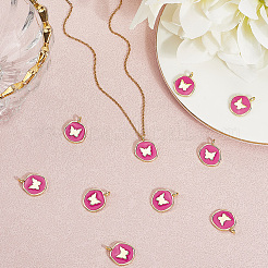 10Pcs Brass Enamel Pendants&nbsp;KK-BBC0020-43