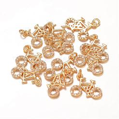 Brass Cubic Zirconia Pendants&nbsp;ZIRC-K026-09G-NR
