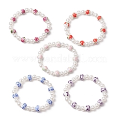 ABS Plastic Imitation Pearl Round Beads Stretch Bracelets for Women&nbsp;BJEW-JB11606