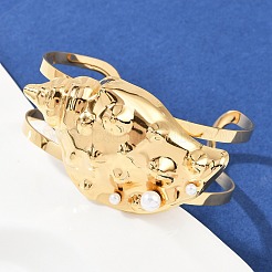 304 Stainless Steel Cuff Bangles for Women&nbsp;LS-BJEW-A049-04F-G