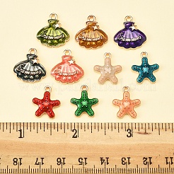 40Pcs 10 Styles Alloy Enamel Pendants&nbsp;ENAM-FS0002-66