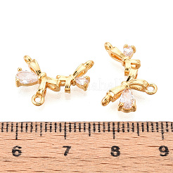 Brass Micro Pave Clear Cubic Zirconia Chandelier Components Links&nbsp;KK-N263-44G