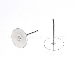 Non-Tarnish 304 Stainless Steel Stud Earring Findings&nbsp;A-STAS-D448-088P-8mm