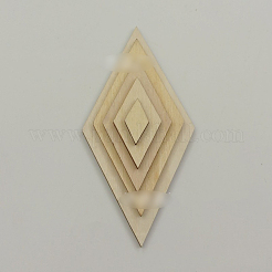 Unfinished Wood Rhombus Shape Discs Slices&nbsp;LS-WOCR-PW0001-005B