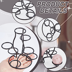 7-Slot Iron Easter Egg Display Stands&nbsp;ODIS-WH0058-21A-EB