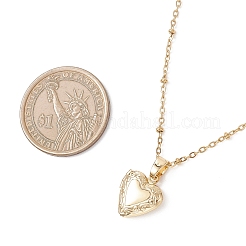 Brass Heart Locket Photo Pendant 304 Stainless Steel Satellite Chain Necklaces for Women&nbsp;NJEW-JN05734