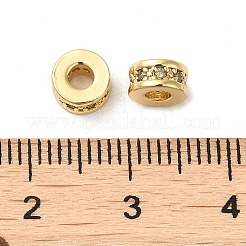 Rack Plating Brass Cubic Zirconia Beads&nbsp;KK-K349-09G