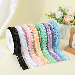 Pleated Solid Color Double-Sided Polyester Lace Trim&nbsp;DIY-WH20002-138E