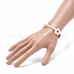 Love Flower Beads Stretch Bracelet for Kid&nbsp;BJEW-JB06954