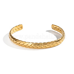 304 Stainless Steel Wheat Open Cuff Bangles for Women&nbsp;ZT9046