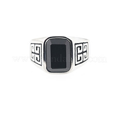 304 Stainless Steel & Obsidian Finger Rings for Men&nbsp;FS-WG9DF95-04