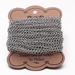 Tarnish Resistant 304 Stainless Steel Curb Chains&nbsp;CHS-K004-11P-0.6mm