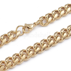 Unisex 304 Stainless Steel Curb Chain Bracelet & Necklace Jewelry Sets&nbsp;SJEW-L198-002G