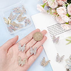 15Pcs 3 Colors 1-Hole Zinc Alloy Rhinestone Shank Buttons&nbsp;FIND-GO0001-08