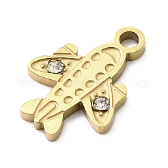 304 Stainless Steel Rhinstone Charms&nbsp;STAS-I336-16G