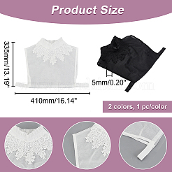 2Pcs 2 Colors Detachable Cotton Lady Lace Shirt Collars&nbsp;AJEW-GA0006-12