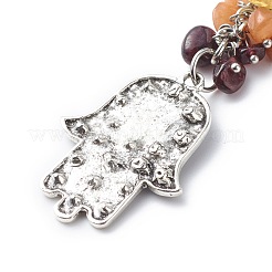 Gemstone Chips Cluster Pendant Decoration&nbsp;HJEW-JM00770
