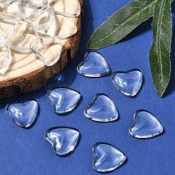 Transparent Glass Heart Cabochons&nbsp;GGLA-R021-16mm