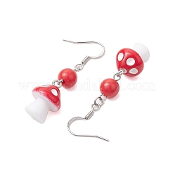 Mushroom & Round Plastic Dangle Earrings&nbsp;EJEW-JE05866