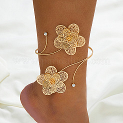 Hollow Out Flower Alloy Crystal Rhinestone Anklets for Women&nbsp;FS-WGF92CE-01