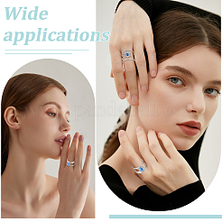 10Pcs 5 Styles 304 Stainless Steel Cuff Rings Components&nbsp;STAS-ME0003-25