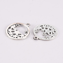 Tibetan Style Alloy Pendants Rhinestone Settings&nbsp;TIBE-N010-49AS-RS