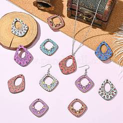 40Pcs 8 Styles Printed Basswood Pendants&nbsp;WOOD-CJ0002-48