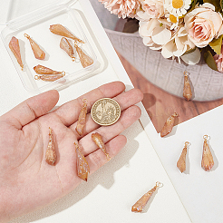 16Pcs Electroplated Raw Rough Natural Quartz Crystal Copper Wire Wrapped Pendants&nbsp;FIND-FG0003-30B