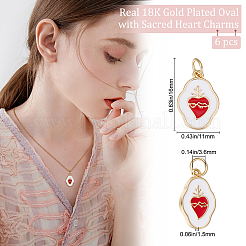 6Pcs Brass Enamel Pendants&nbsp;KK-BBC0005-40