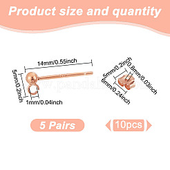 5Pairs 925 Sterling Silver Ear Stud Findings&nbsp;FIND-GO0002-66RG
