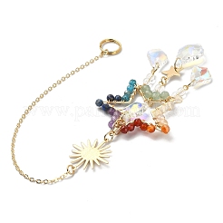 Chakra Gemstone Beads Pendant Decorations&nbsp;HJEW-JM01152-02
