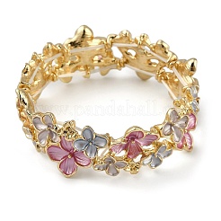 Coloful Alloy Enamel Links Stretch Bangles&nbsp;BJEW-B100-08