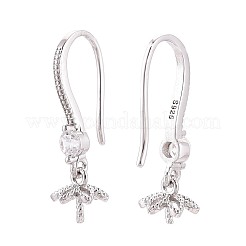 925 Sterling Silver Micro Pave Clear Cubic Zirconia Earring Hooks&nbsp;STER-N016-55P
