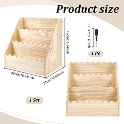 Wood Bookshelf&nbsp;AJEW-WH0410-127