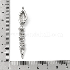 Brass Micro Pave Clear Cubic Zirconia Snap Clasps&nbsp;KK-Z078-37P