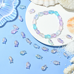 100Pcs 5 Colors  Fish Handmade Glass Beads&nbsp;GLAA-SC0002-80C