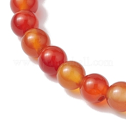 2pcs 2 Styles 6mm Round & Chip Natural Red Agate Beaded Stretch Bracelet Sets&nbsp;BJEW-TA00517-01