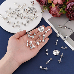 32Pcs 8 Styles Tibetan Style Alloy Pendants & Beads Findings Kits&nbsp;TIBE-ME0001-01