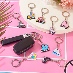 9 Pcs 9 Styles Ice Skates PVC Pendant Keychains&nbsp;KEYC-TA0001-59