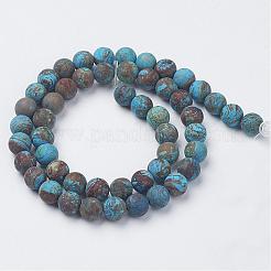 Natural Chrysocolla Round Bead Strands&nbsp;G-G969-12mm