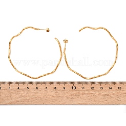 304 Stainless Steel Wavy Stud Earrings&nbsp;EJEW-R028-02G