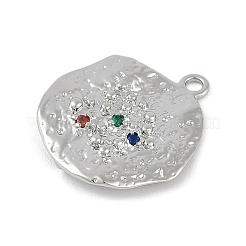 Brass Micro Pave Cubic Zirconia Pendants&nbsp;KK-Z075-14P