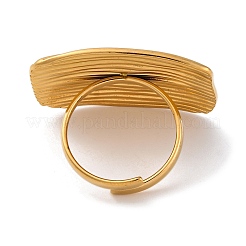 Ion Plating(IP) 304 Stainless Steel Rectangle Open Cuff Rings&nbsp;RJEW-M047-12G