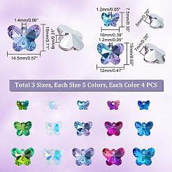 60Pcs 15 Style Facted Glass Pendants&nbsp;GLAA-GA0001-61