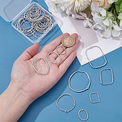 36Pcs 9 Styles Alloy Open Back Bezel Pendants&nbsp;FIND-UN0007-42P