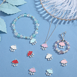 10Pcs 5 Colors Baking Paint Zinc Alloy with Resin Pendants&nbsp;FIND-SC0011-17