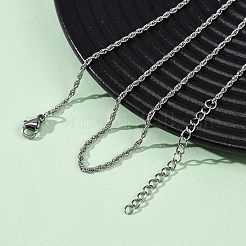 1.5MM 304 Stainless Steel Rope Chain Necklaces&nbsp;NJEW-T016-23P