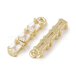 Brass Micro Pave Clear Cubic Zirconia Pendants&nbsp;KK-L212-12G