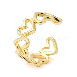Rack Plating Brass Open Cuff Ring  for Women&nbsp;RJEW-Q770-30G