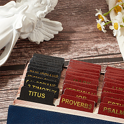 10 Sheets PU Imitation Leather Bible Tabs&nbsp;STIC-WH0004-26A